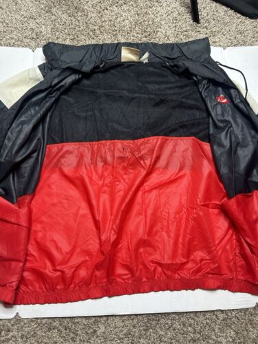 Men's Vintage 90's Nike Red White Black Color Block Windbreaker Zip Jacket Sz L - Picture 9 of 12