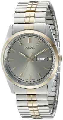 #ad Pulsar Men#x27;s PXF308 Expansion Band Analog Display Japanese Quartz Two Tone Watch $49.50