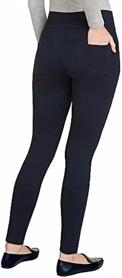 Matty M Women's High Rise Ponte Slub Slimming Legging - Image 3 of 4