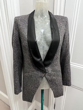 Mason Tweed Wool Blazer With Leather Trim Us 4 Uk 8