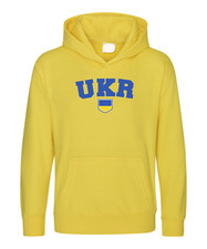 Ukraine UKR Hoodie, Adults or Kids Football Hooded Top Gift Jumper Hoody