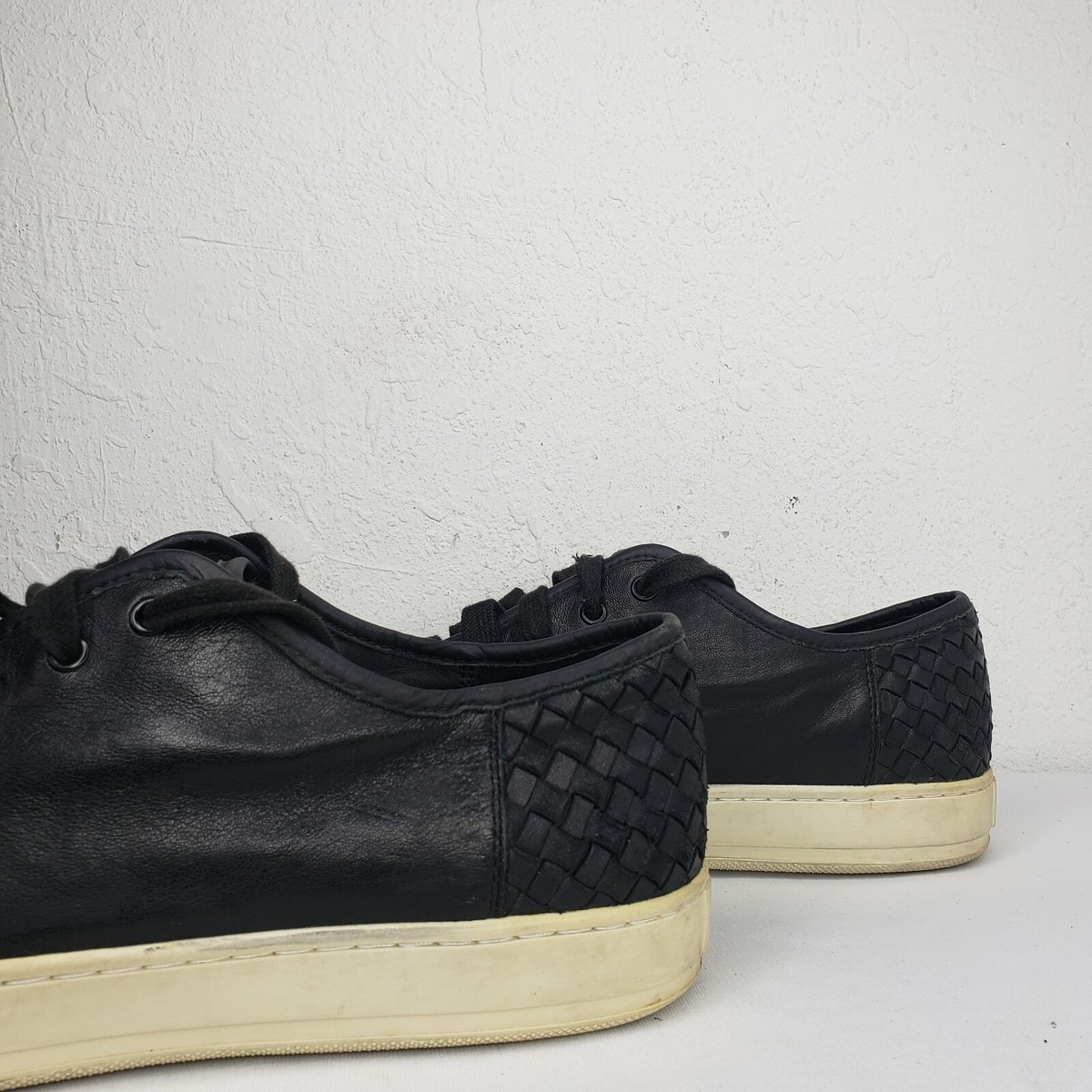 Vince. Men\'s Black Low Top Sneakers‎ Shoes Size EU 45 US 12 Leather VINCE Mens 12 US 46 EU Black Woven Leather Lace Up Casual  main image 4