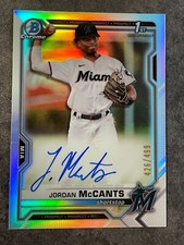 Jordan McCants 2021 Bowman Draft 1st Refractor Auto 426/499 Miami Marlins