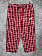 Bottom Drawers Sleepwear NHL Chicago Blackhawks Red Plaid Lounge Pants Mens XL