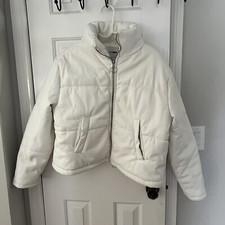 Fashion Nova Jacket, White Jacket/Coat with Pockets, Adult Size Medium