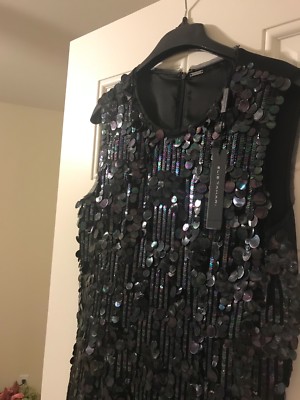 Elie Tahari  Emory  Sequin dress black size10 998$
