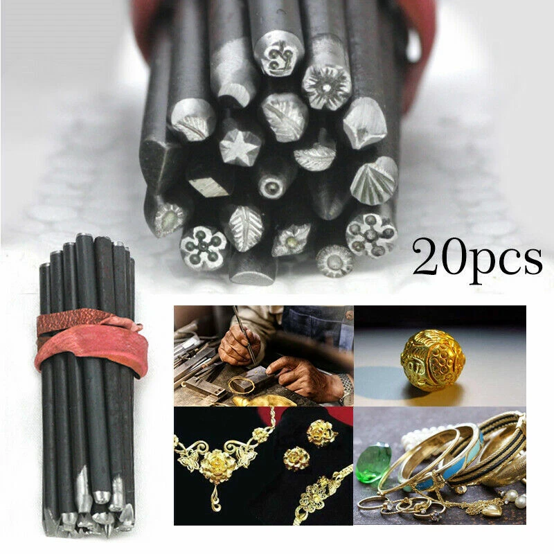 20x Steel Punches Flower Punch Stamp Jewelry Jewelers Metal