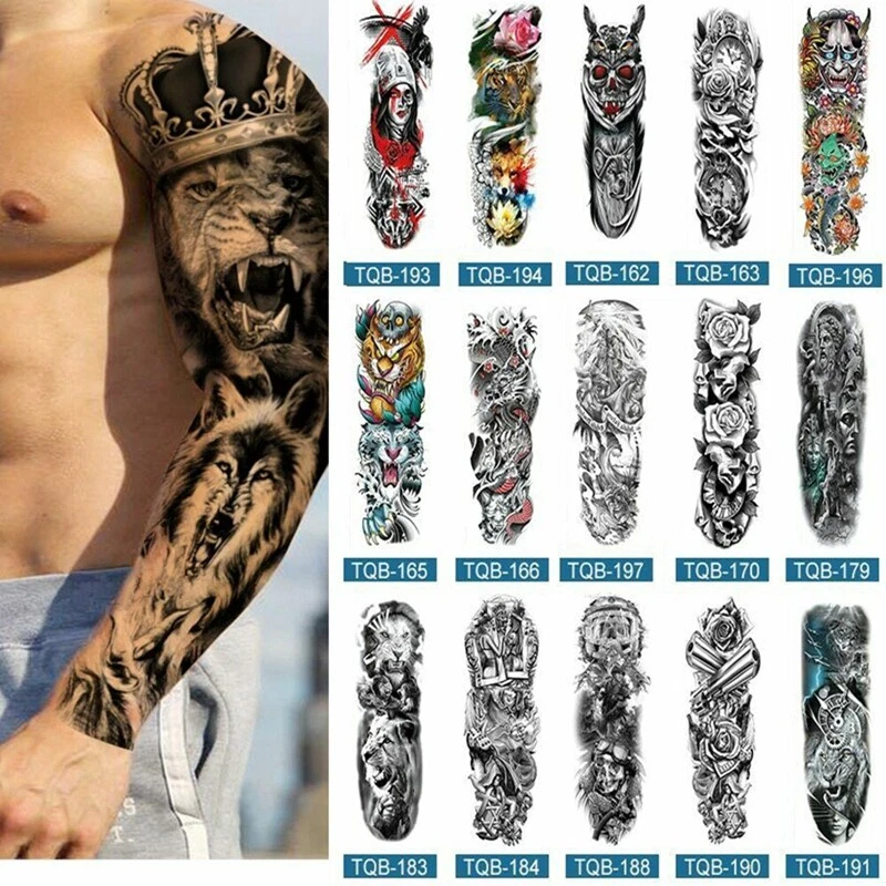 Men Women Waterproof Temporary Tattoo Sticker Full Sleeve Leg Arm Body Art  Decal