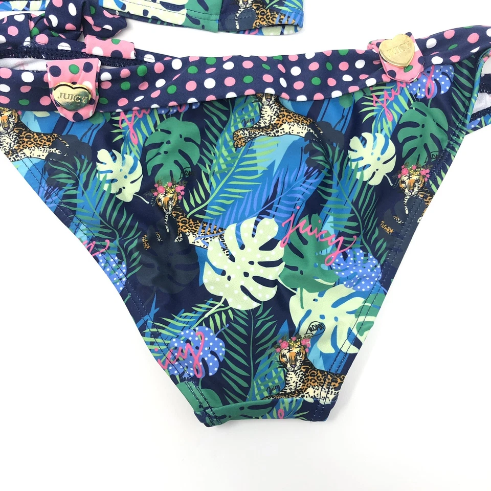 Новый с Ярлыками Juicy Couture черный ярлык девочек 14 2-Pc купальник бикини леопард джунгли K6 - Изображение 3 из 4