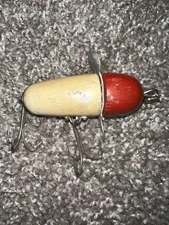 Vintage Wood Pflueger Globe Fishing Lure Red And White