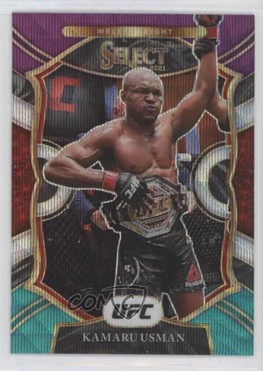 2021 Panini Select UFC Concourse Tri-Color Prizm Kamaru Usman #7 0g27