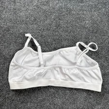 Women's White Bralette Adjustable Straps Comfort Crop Top Size M