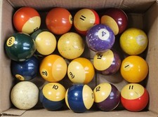 Vintage Billiard Pool Ball Lot of 19 Mixed Set Includes 9