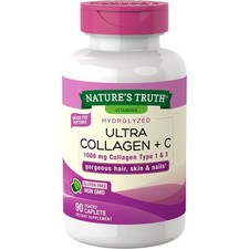 Nature's Truth Hydrolyzed Ultra Collagen  C Gluten Free Coated Caplets 90 Count