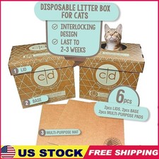 Extra Tall Disposable Cat Litter Box Open Enclosed Hygienic Odor Control New