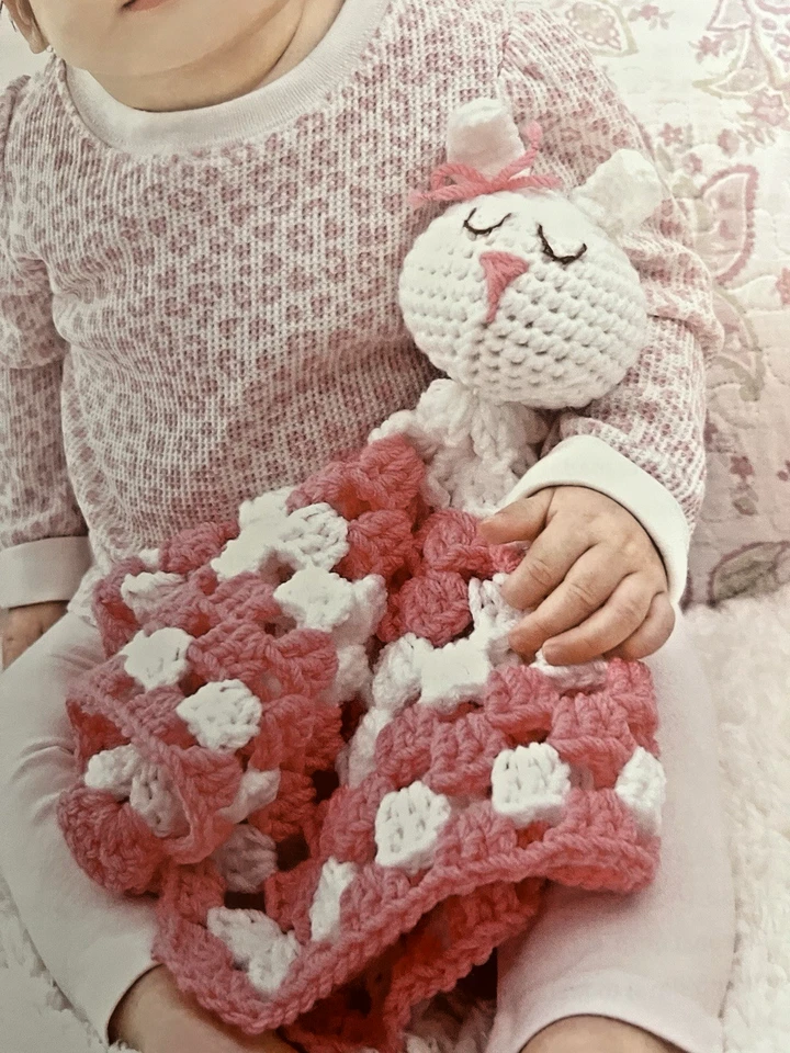 Lovie Blankets to Crochet Lot 2 BLANKETS & BUDDIES ANIMAL LOVIE BLANKETS Baby - Image 4 of 4