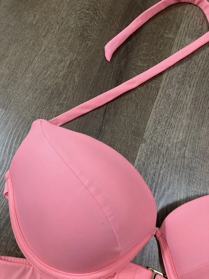 Victoria’s Secret Swim Hottie Halter Pink Underwired Bikini Top Size 34D - Image 2 of 4