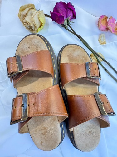 Dr. Martens Josef Nubuck Leather Sandals Cushioned Sole Brown Size 8 Womens