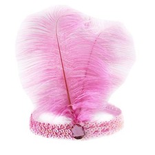 Mrotrida Sequins Feather Headpiece Headband 1920s Carnival Party Headwear Pink