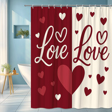 Love Hearts Shower Curtain - Cute Valentine Decor