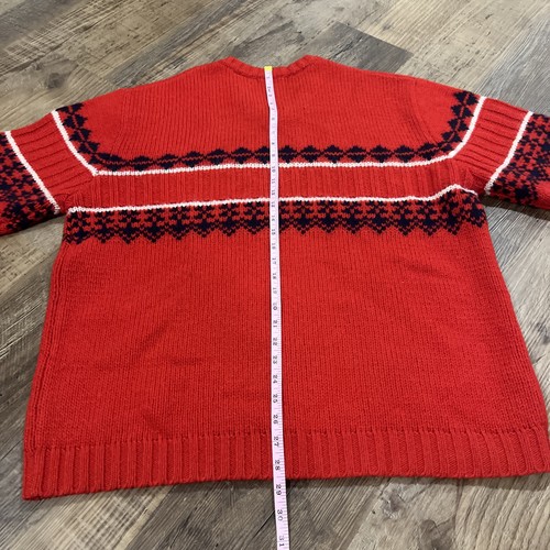 Vintage STRUCTURE 100% Pure New Sheltland Wool Sweater Men’s Sz L Red V Neck - Picture 8 of 10