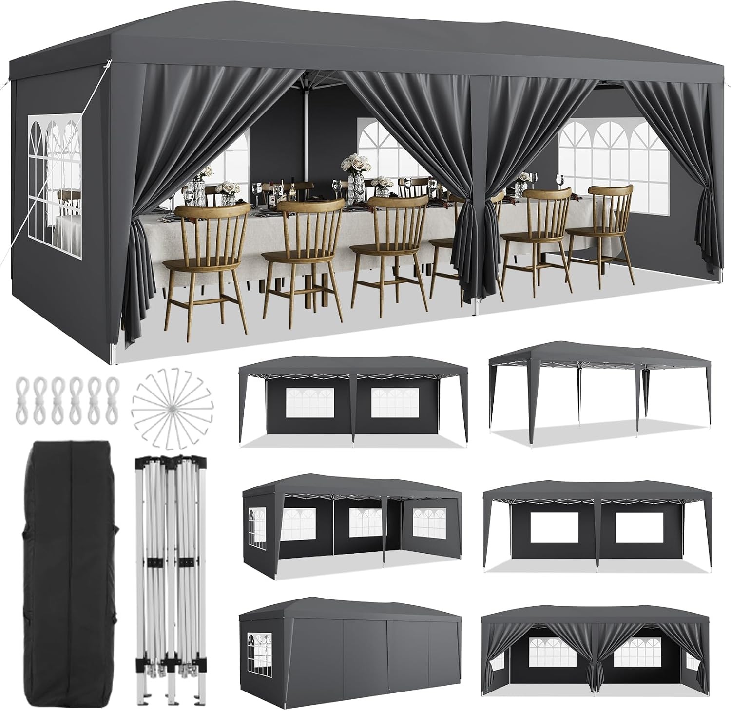 Tent With 6 Removable Sidewalls Large Outdoor Canopy Tents