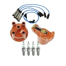 Bosch Distributor Cap Rotor 4 Spark Plugs NGK Wires Kit for Cabriolet Jetta L4