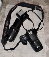 Canon Eos Rebel T21 With 55-250 Mm Lens Stabilizer And Battery With Charger