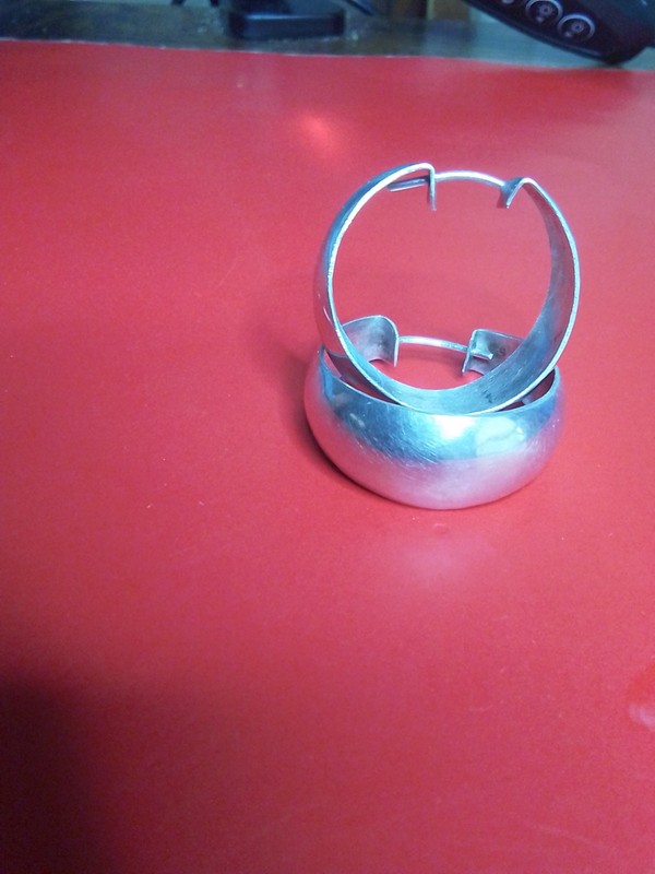 Vintage Mexican 925 Chunky Hoop Sterling Silver Earrings weigh 5.56 grams, TR-89
