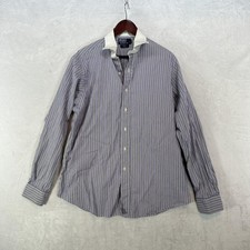 Polo Ralph Lauren Shirt Mens 17 XL Tall Purple Stripe Regent Classic Fit Dress