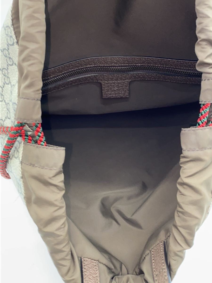 GUCCI Backpack Drawstring GG Supreme PVC BEG Used - image 6