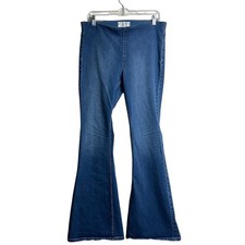 Free People We The Free Penny Pull On Flare Jeans Blue Denim Size 31 High Rise