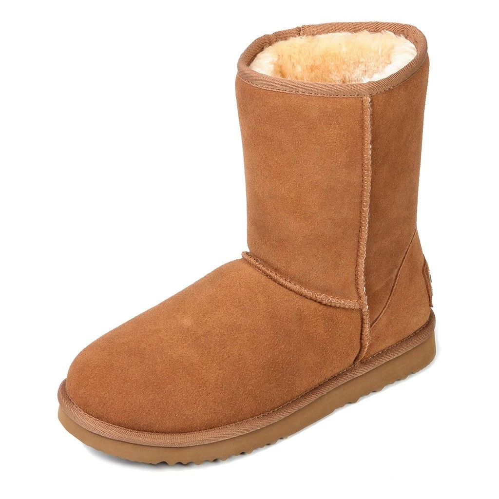 AUSLAND Genuine Suede Womens Boots Winter Short Boot Snow Boots for women