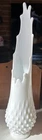 FENTON ?? Stretch swung Vase 14” Hobnail Pedestal Milk Glass Vintage MCM