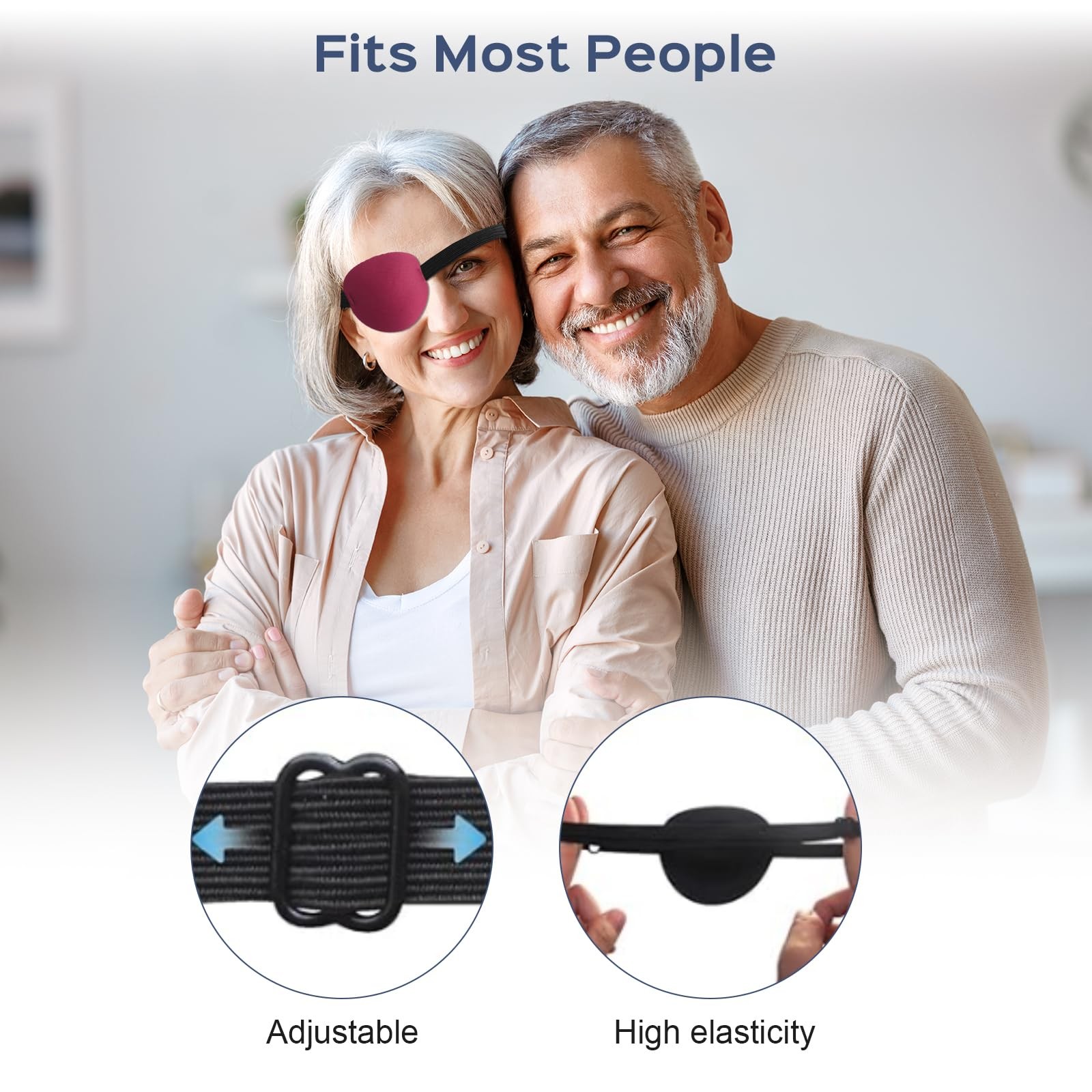 6Pcs Eye Patches,Comfortable Adjustable Medical Eyepatch for Right or Left,Soft