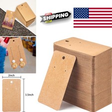 Earring Card Holder 256 Pack Kraft Paper Tags 3.5 x 2 Inch for Jewelry Display