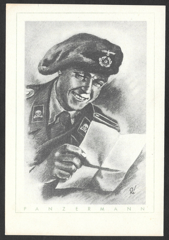 Germany Postcard, 3rd SS Panzer Division Totenkopf Soldier, Unused, Cover 1942