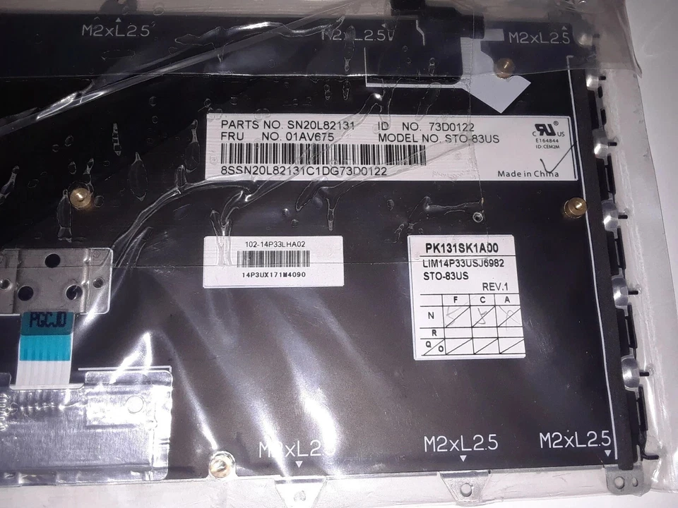 NEW Lenovo ThinkPad Yoga 370 Keyboard – US English w/Backlit – 01EN386 / 01AV675 - Image 3 of 3