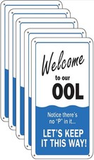 WOSTOD Funny Pool Rules Metal Signs Indoor Outdoor Wall Decor 5x10 5pcs