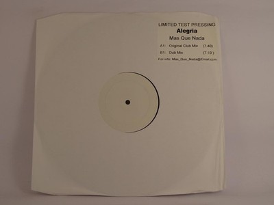 ALEGRIA MAS QUE NADA (B) 2 Track 12'' Single 