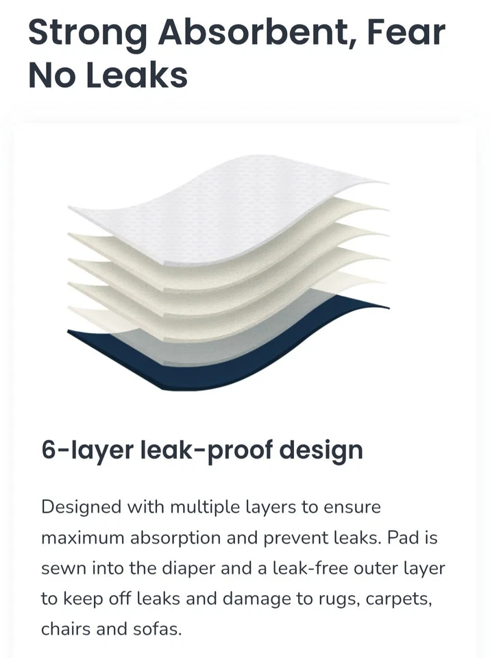 1 paquete de 3 pañales para perros Wegreeco lavables, reutilizables para perros grandes. Como Labrador  Foto 2 de 4