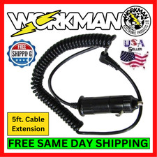 Workman 2-13 Radar Detector Power Cord w/ 3 Amp Fuse 5' Coil Cig Lighter Plug