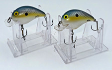 Lot of 2 Bomber Square A Crankbaits Blue Green Herring Scaled Pattern 2"