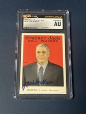 Jack McKeon Autographed 2004 Topps Cracker Jack Marlins Padres Royals Reds JSA