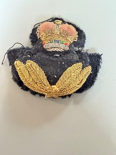 RAF Officer Cap Badge Bullion Queen’s Crown QEII Royal Air Force Post War