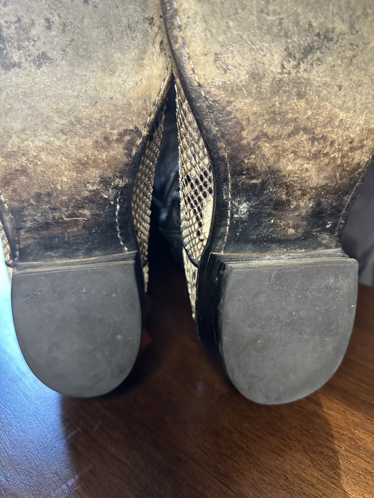 Vintage Larry Mahan Cowboy Boots Python Snakeskin… - image 19