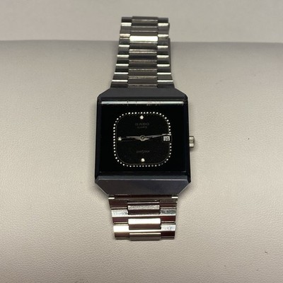 Rado DiaStar Men's Watch, Squair Face 29.5MM Case, Stainless Steel, Black Dial