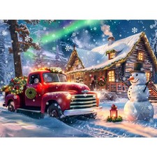 Christmas Diamond Art Kits for Adults - Truck House Snowman Diamond Painting ...