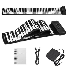 POGOLAB 88 Keys Roll Up Keyboard Piano, Portable Electric Foldable Piano with...