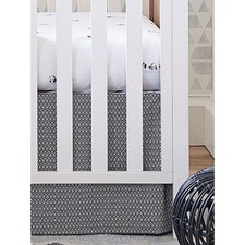 Pottery Barn Baby Crib Skirt Geometic Geo Jacquard Print Pattern Bedding NWT